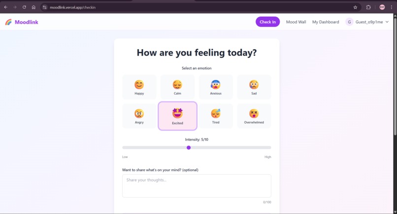 Moodlink – screenshot 2