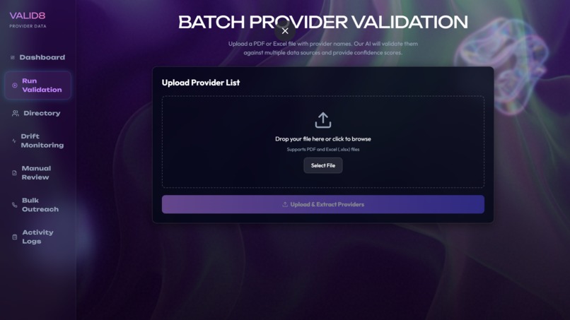 AI-Powered Provider Data Validation Platform – screenshot 4