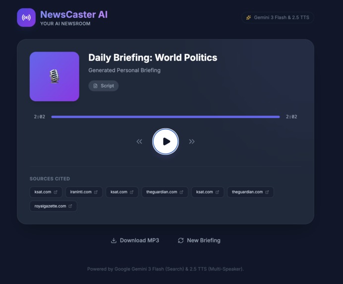 NewsCaster AI – screenshot 1