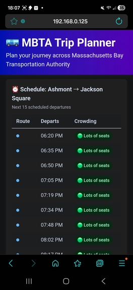 MBTATPCBBP (MBTA Trip Planner Created by Ben Perry) – screenshot 4