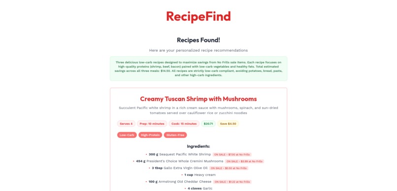 RecipeFind – screenshot 1
