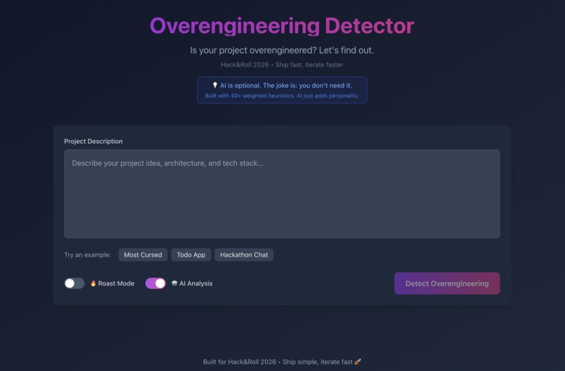 Overengineering Detector – screenshot 1