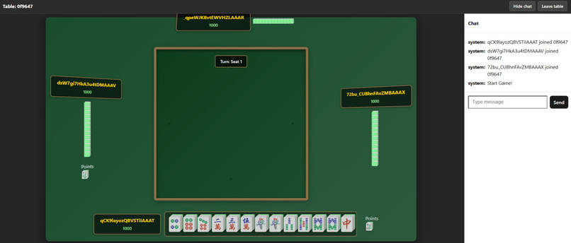 mahjong web app – screenshot 1