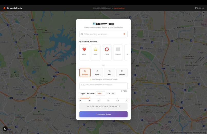 DrawMyRoute – screenshot 1