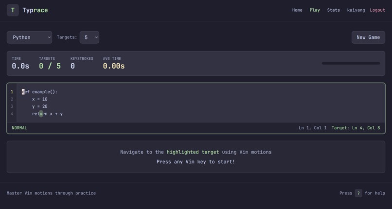 Typrace – screenshot 1