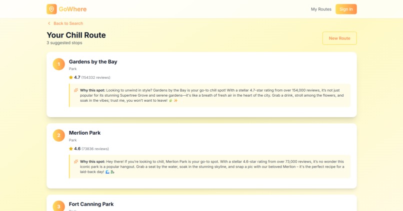 GoWhere – screenshot 2