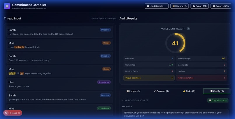 Commitment Compiler – screenshot 4