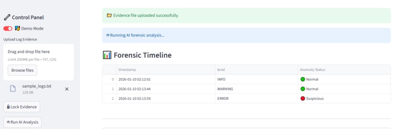 AI Forensic Cybersecurity System with Evidence Integrity – screenshot 6