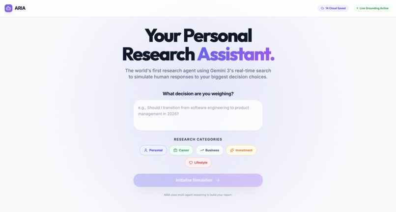 ARIA - Personal Research & Decision Making Assistant – screenshot 1