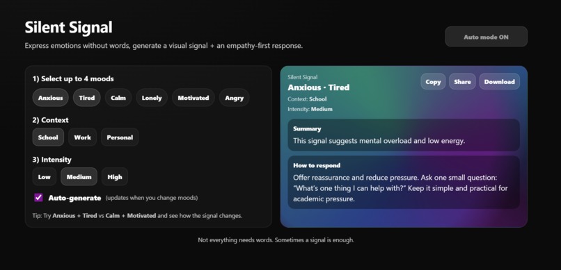Silent Signal Application – screenshot 1