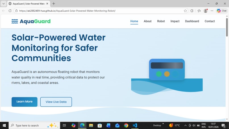 AquaGuard: Solar-Powered Water Monitoring Robot – screenshot 1