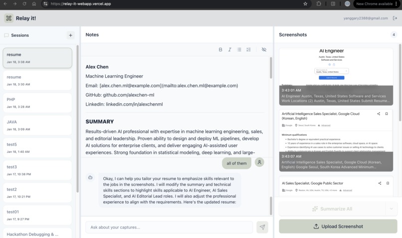 Relay It – screenshot 2