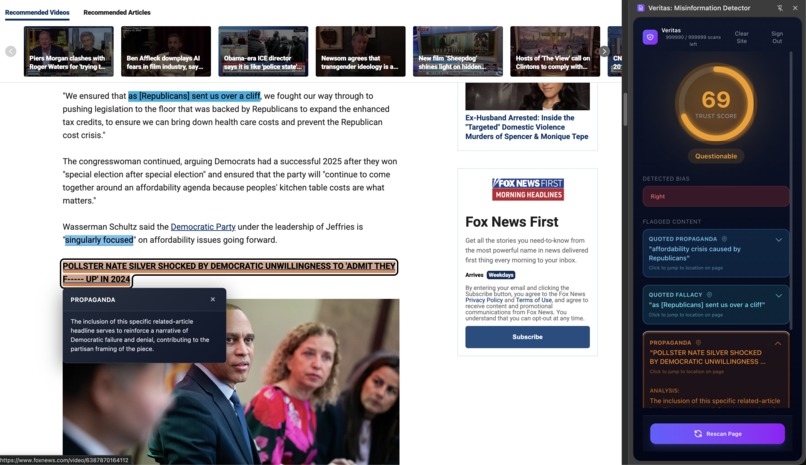 Veritas: Misinformation Detection – screenshot 2