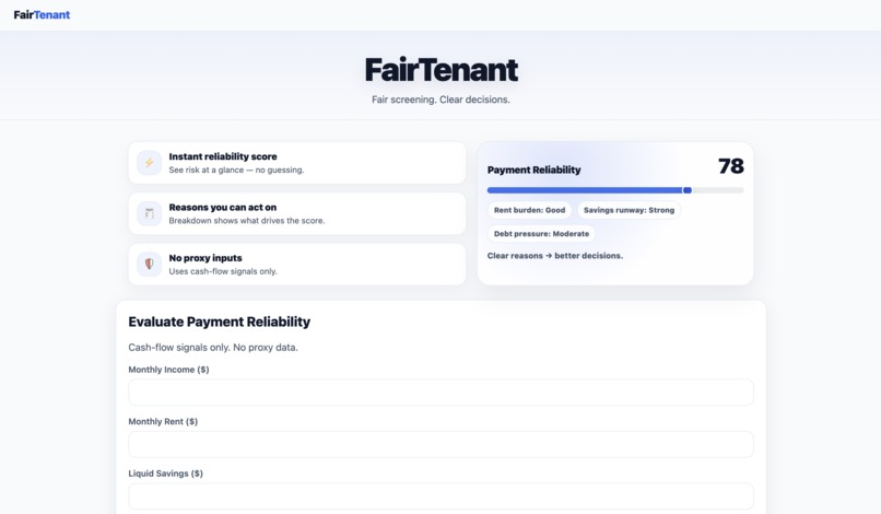 FairTenant – screenshot 1