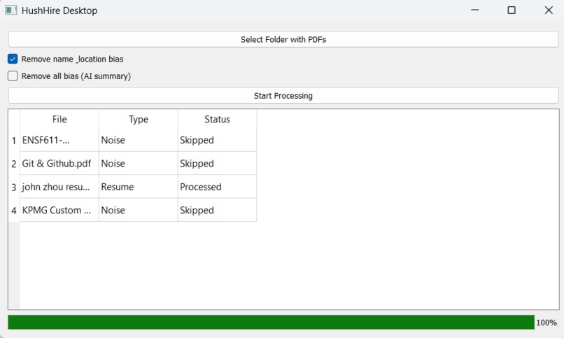 HushHire – screenshot 1