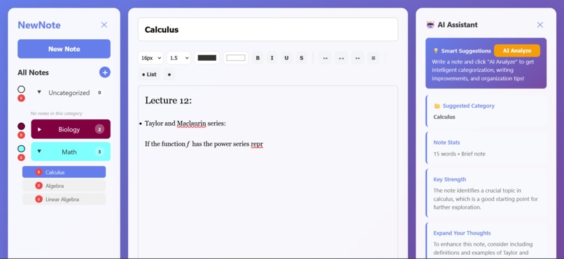 NewNote – screenshot 1