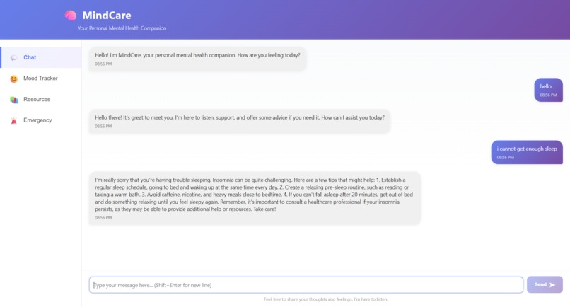 AI Mental Health Chatbot – screenshot 1