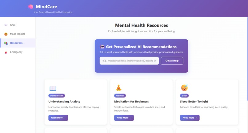 AI Mental Health Chatbot – screenshot 4