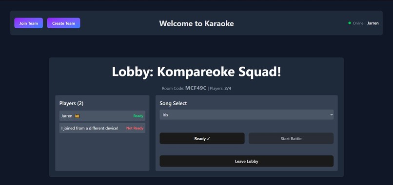 Kompareoke – screenshot 1