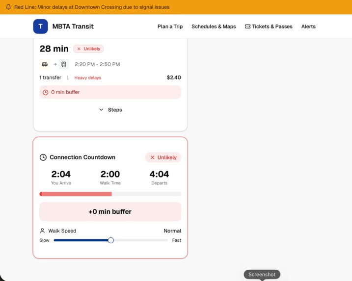 MBTA Transit Planner  – screenshot 5