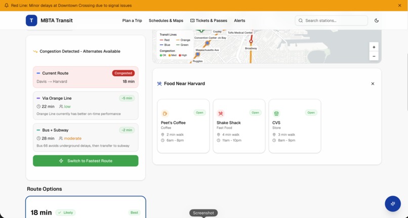 MBTA Transit Planner  – screenshot 2