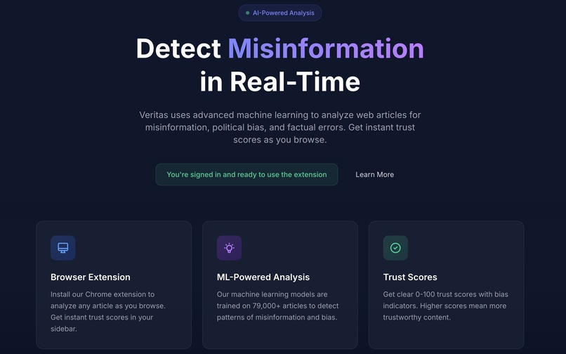 Veritas: Misinformation Detection – screenshot 1