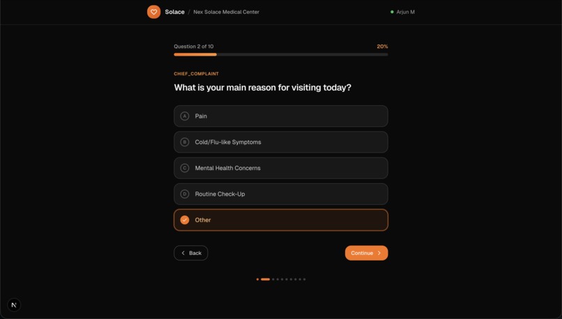 Solace: Compression-Enhanced Agentic Platform for Clinics – screenshot 4