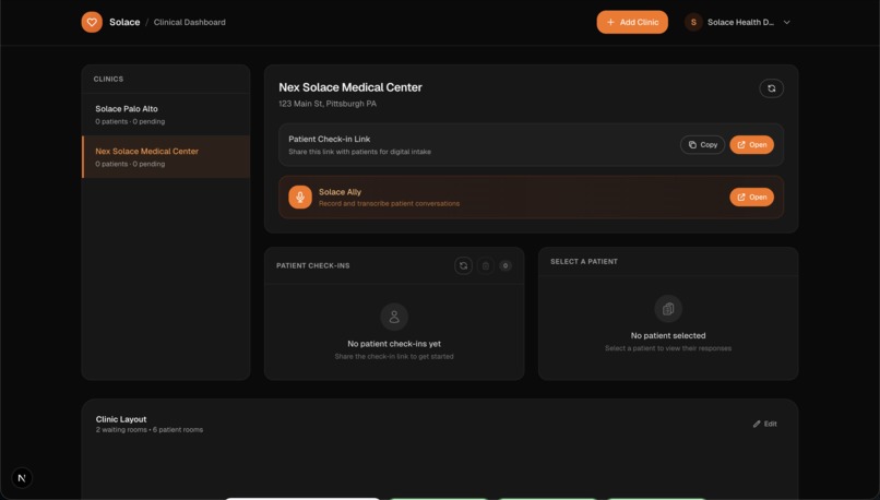 Solace: Compression-Enhanced Agentic Platform for Clinics – screenshot 2