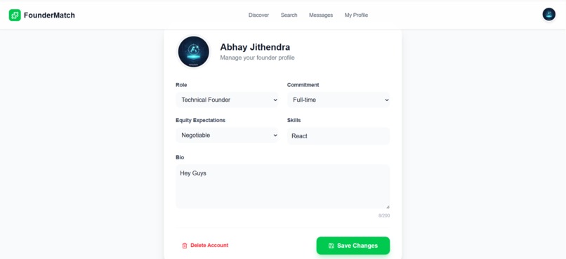 FounderMatch – screenshot 4