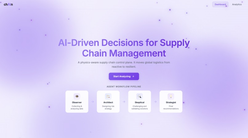 chAIn — A multi-agent resilience engine for global logistic – screenshot 1