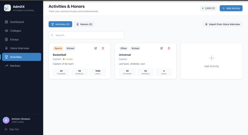 AdmitX – screenshot 2