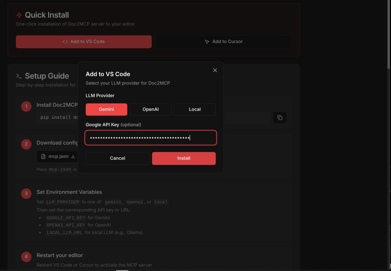 Docs2MCP – screenshot 5