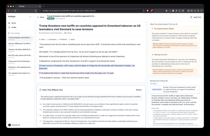 PoliSight – screenshot 2