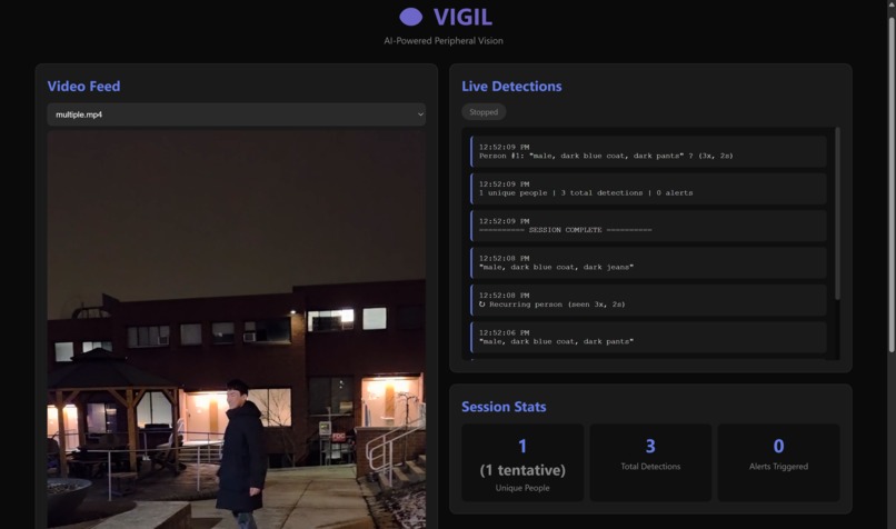 Vigil - AI Peripheral Vision for Personal Safety – screenshot 2