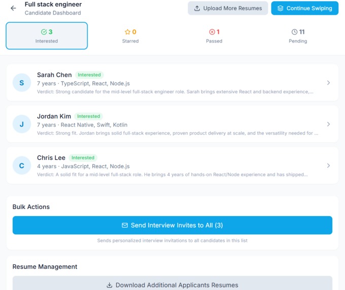 SwipeHire – screenshot 1