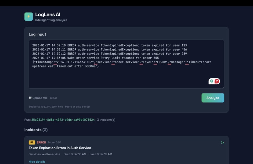 LogLens AI – screenshot 2