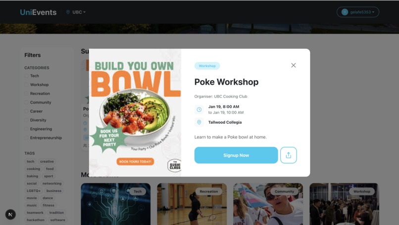 UniEvents – screenshot 4