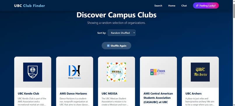 UBC Club Finder – screenshot 1