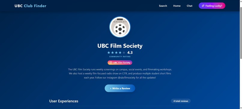 UBC Club Finder – screenshot 2