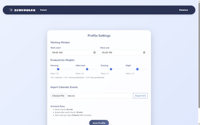 scheduler – screenshot 3