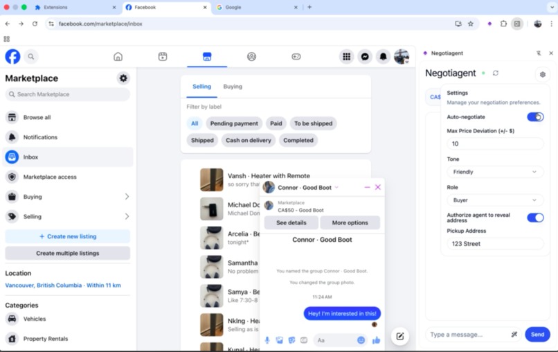 Negotiagent – screenshot 2