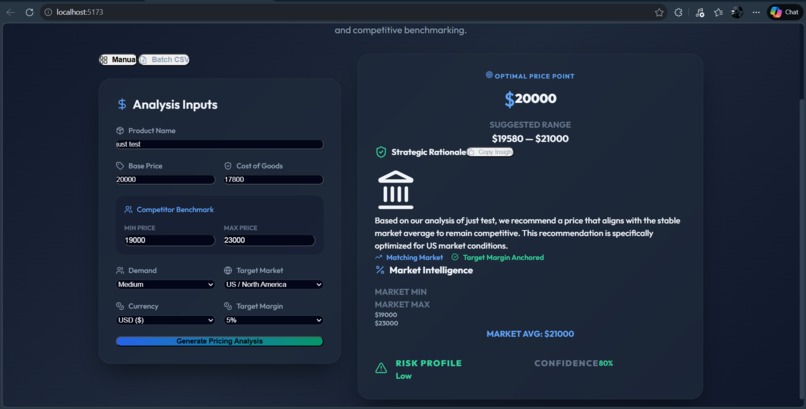 ai-pricing-decision-assistant – screenshot 1