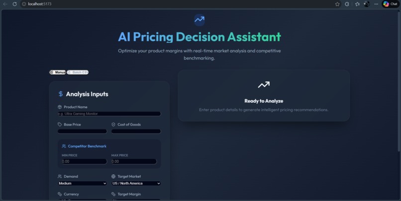 ai-pricing-decision-assistant – screenshot 2