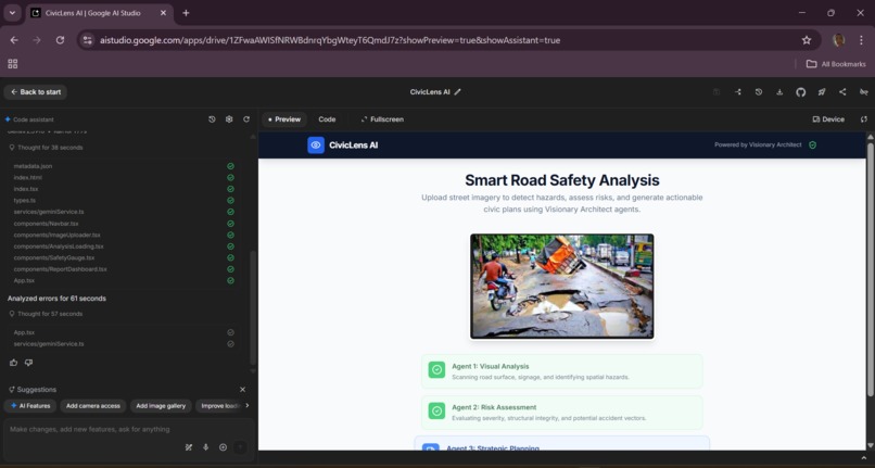 CivicLens AI – Smart Road Safety with Gemini 3 – screenshot 1