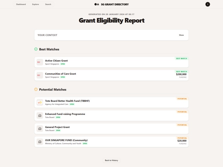 SG Grant Directory – screenshot 4
