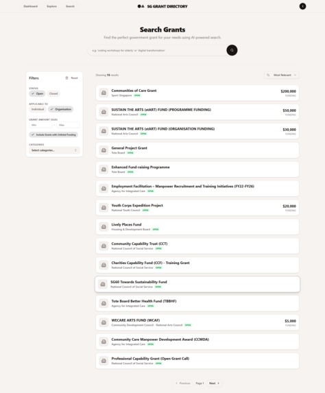 SG Grant Directory – screenshot 6