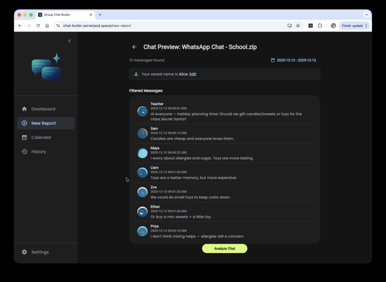 Group Chat Butler – screenshot 2