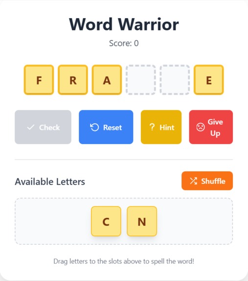 HackCC_Project-Word-Warrior – screenshot 1