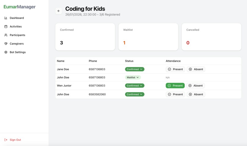 Eumar - AI WhatsApp Bot + Manager Interface – screenshot 4