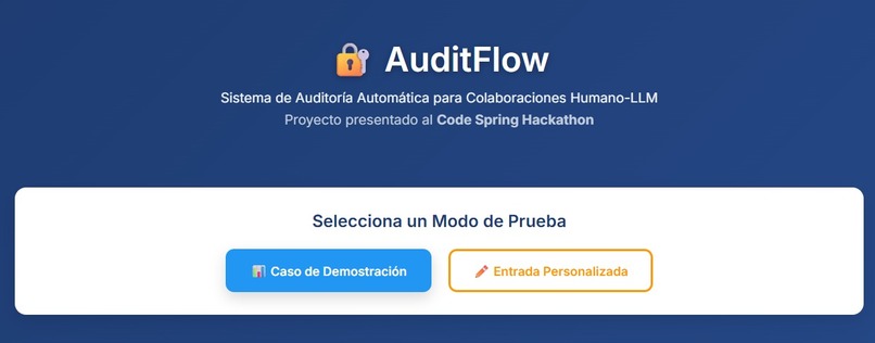 AuditFlow. Audit System for Human-LLM Collaboration – screenshot 1